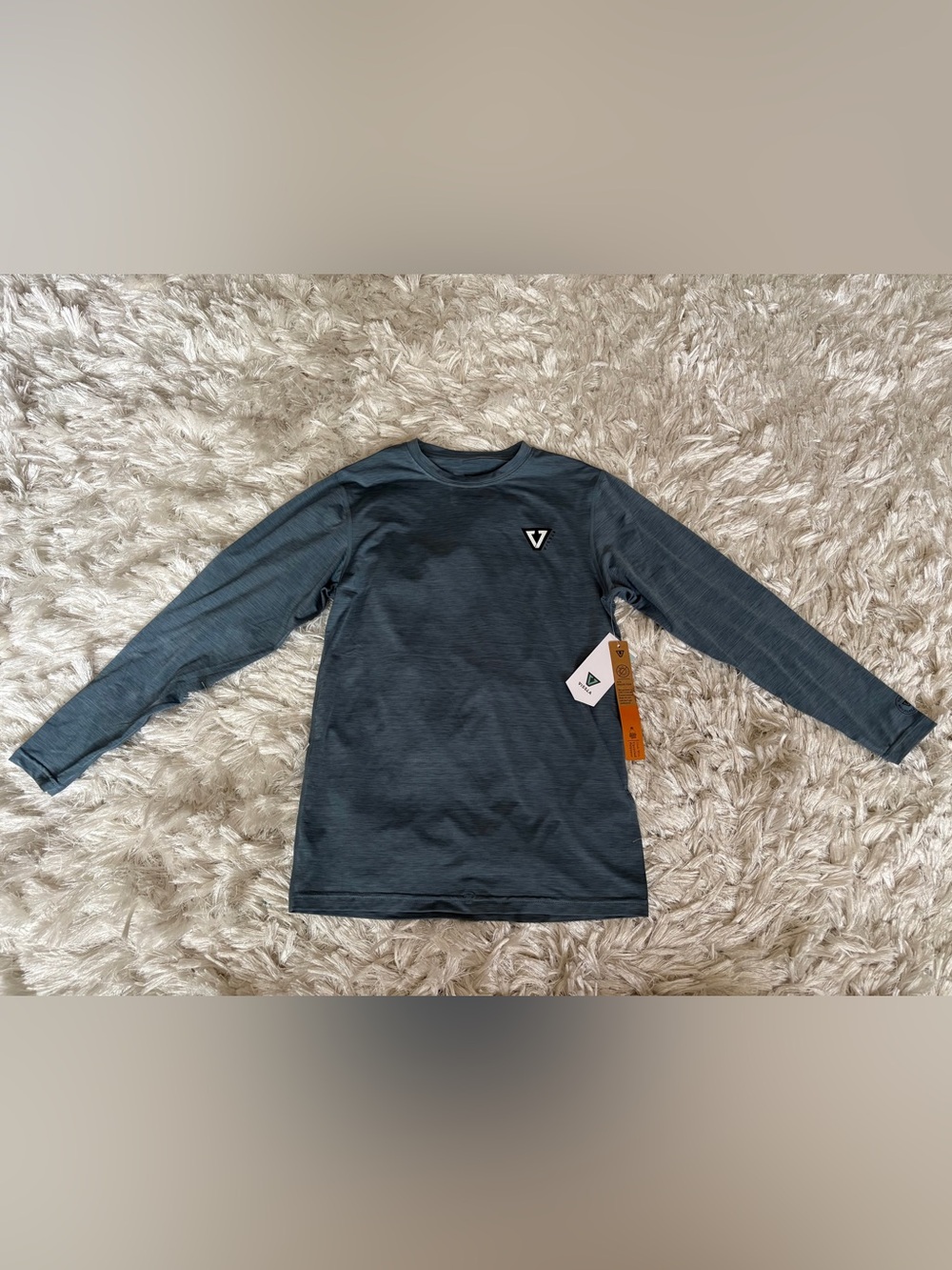 Vissla- YOUTH TWISTED ECO LS SUN SHIRT- Sz M, Slate Heather, NWT